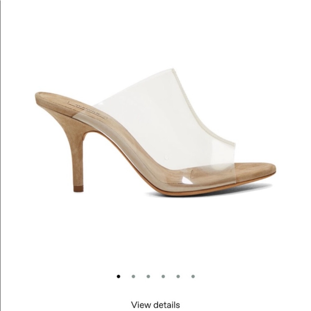 Yeezy Season 8 PVC mule heel sandal taupe suede